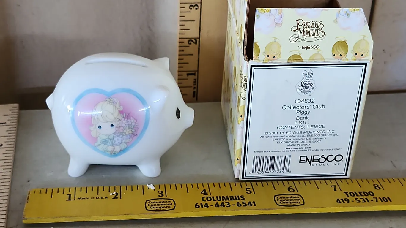 2001 Precious Moments Collectors Club Piggy Bank