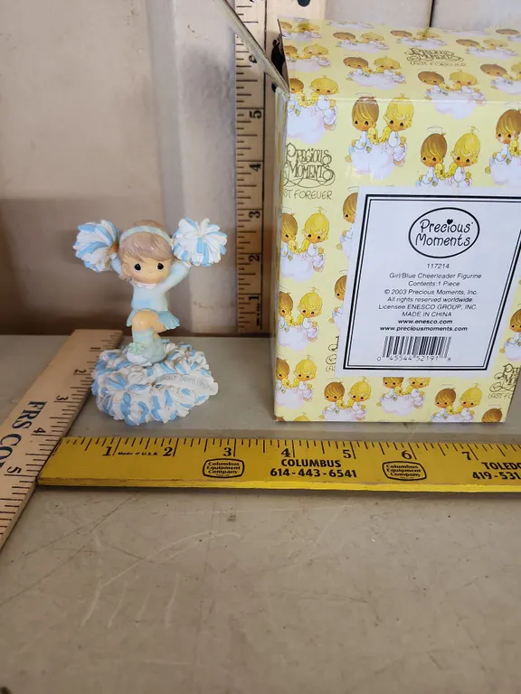 2003 Precious Moments Girl/Blue Cheerleader Figure