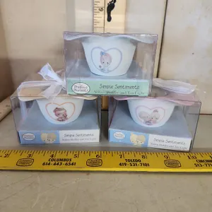 2003 Precious Moments Simple Sentiments Votive Holders & Tealight In Boxes