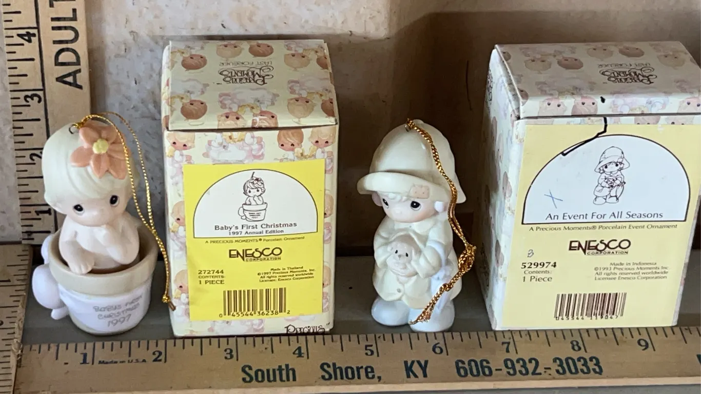 1993 Precious Moments "An Event For All Seasons" & 1997 "Baby's First Christmas"