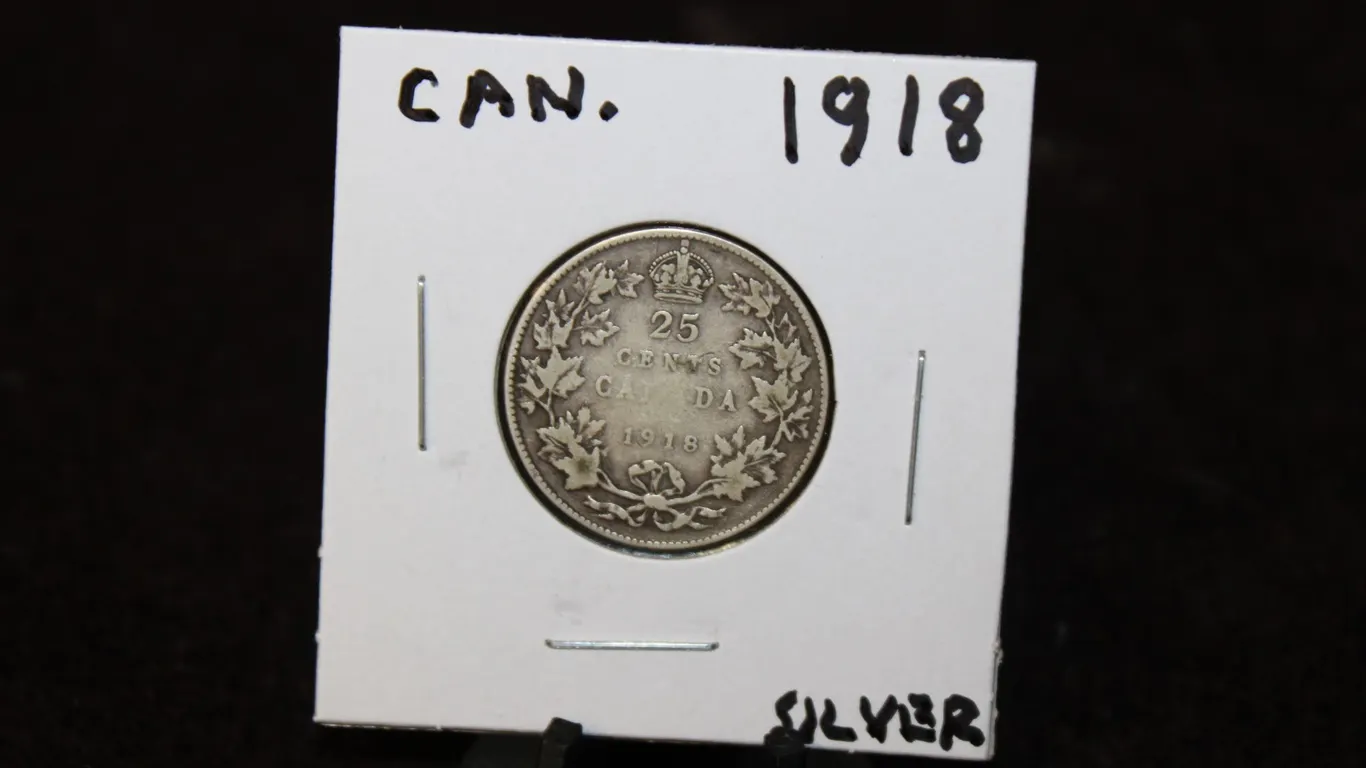 1918 Canadian Silver 25 Cents