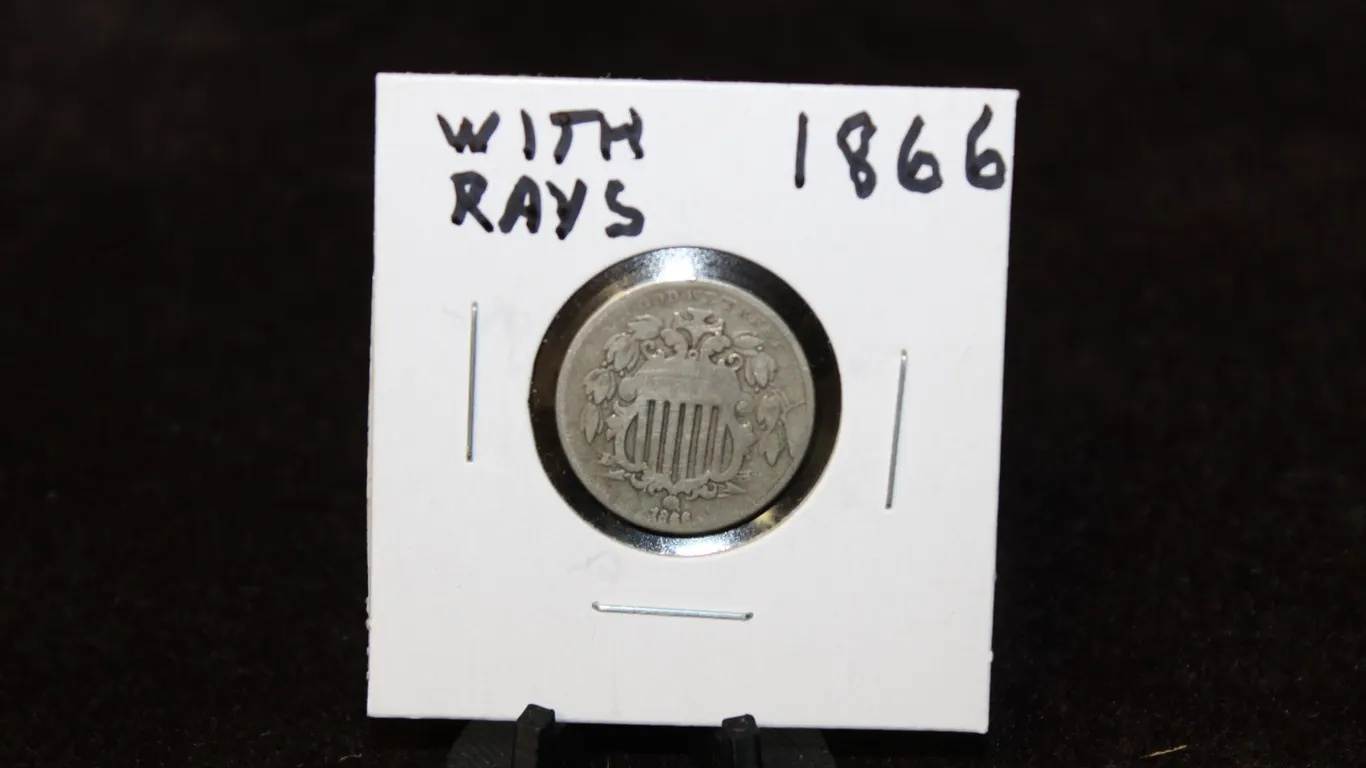 1866 U.S. Shield Nickel With Rays