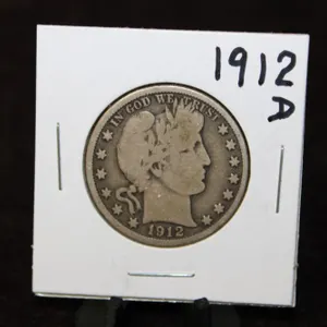 1912-D U.S. Silver Barber Half Dollar