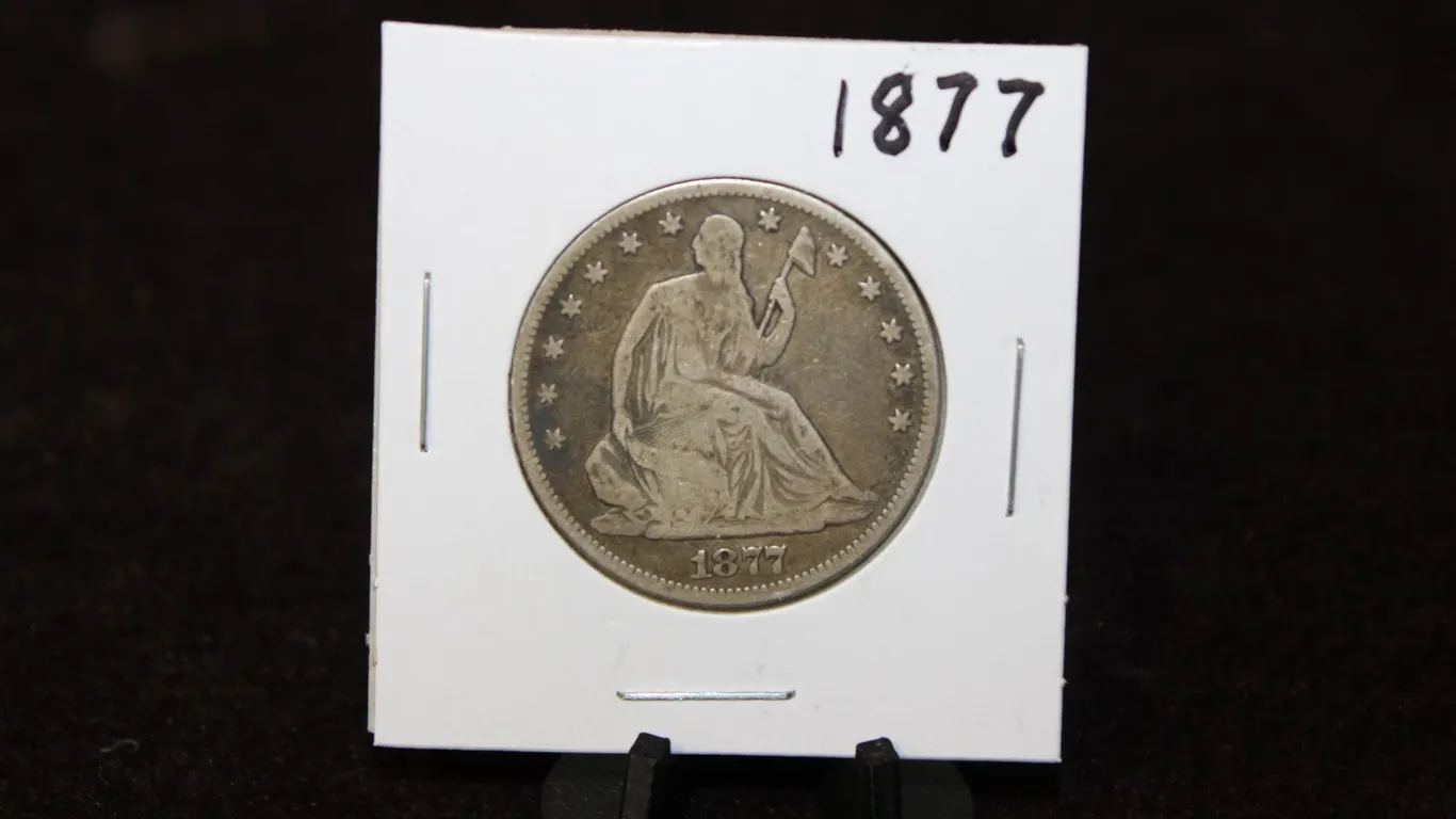 1877 U.S. Silver Seated Liberty Half Dollar