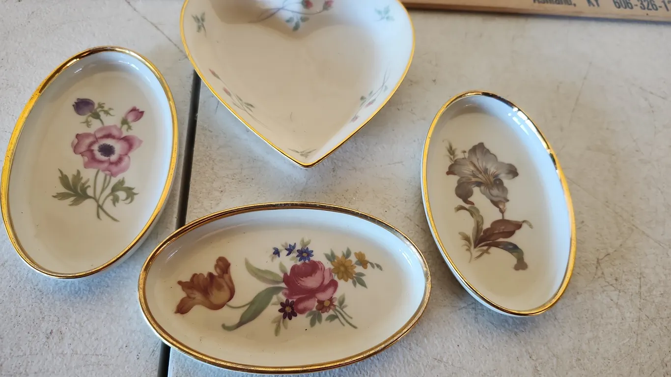 Vintage Trinket Dishes-Lenox Rose Manor & 3 Danmark Porcelain