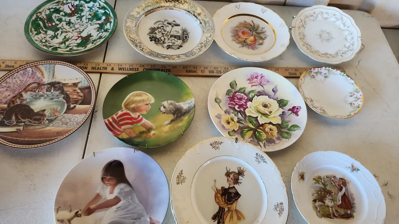 Assorted Vintage Plates, See Photos For Markings