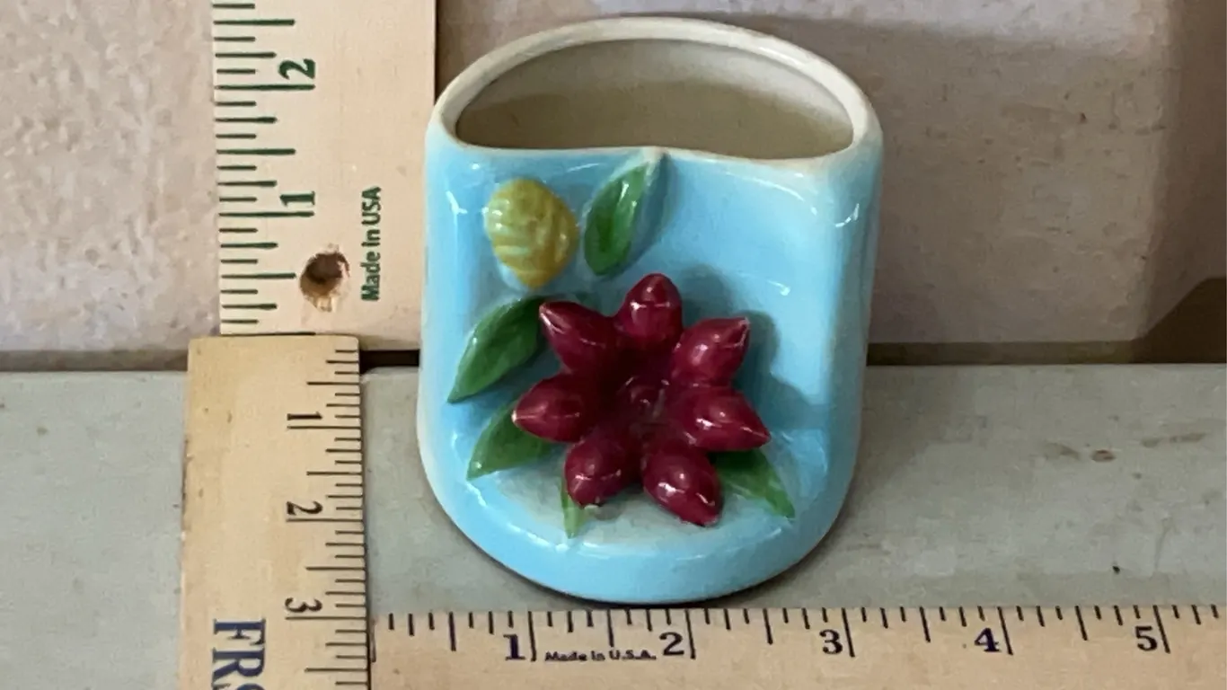Vintage Ceramic 3D Flower Planter, Marking On Back