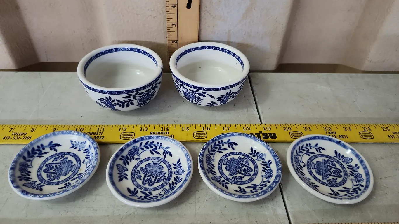 Vintage Sterling China York Kitchen Oriental Bowls & Small Plates