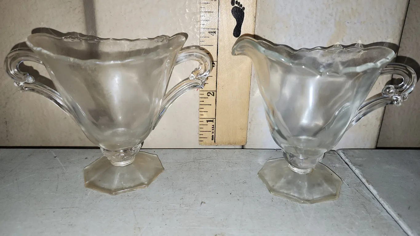 Vintage Heisey Glass Sugar & Creamer