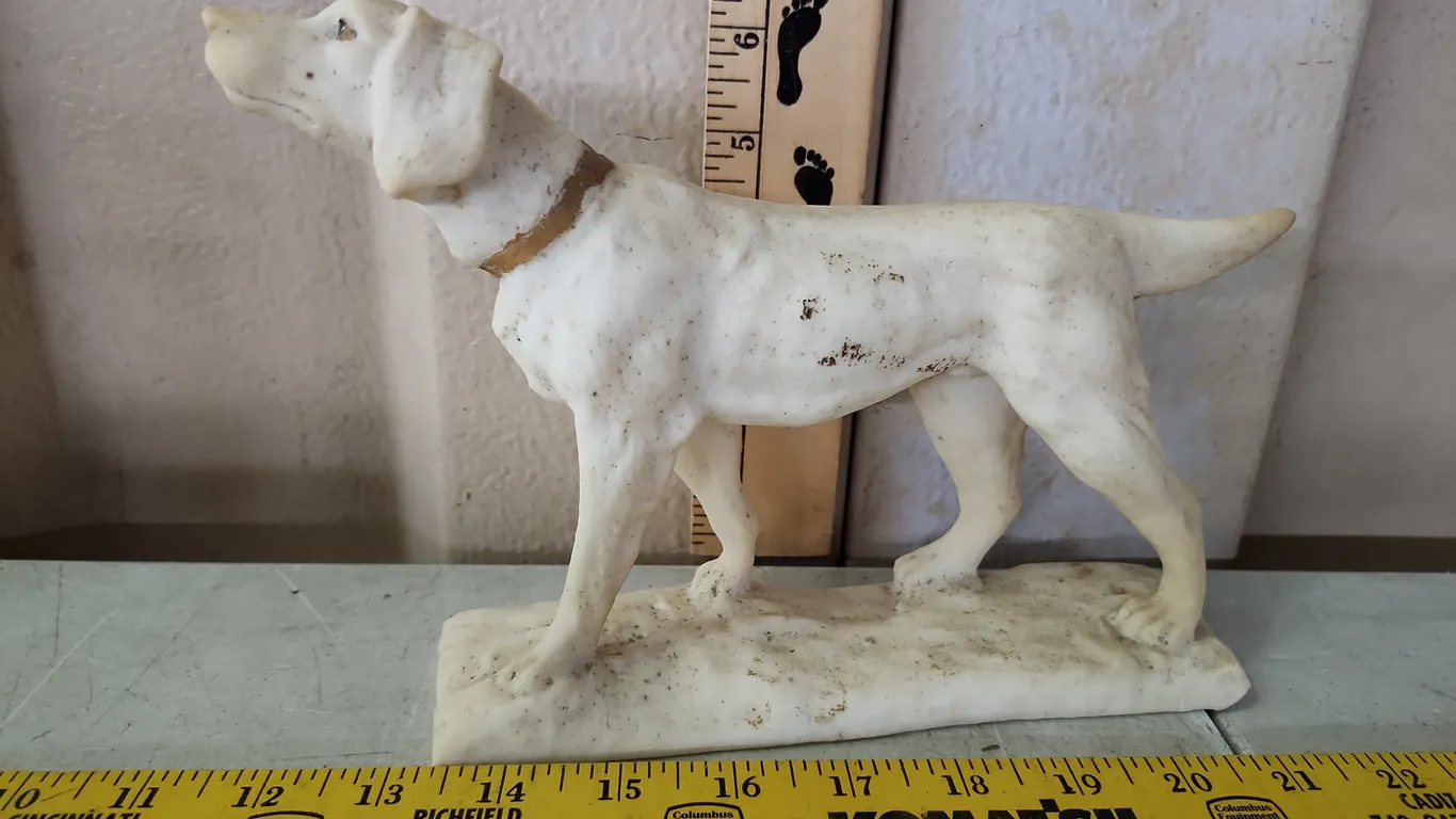 Vintage Ceramic Hunting Dog Figure, Sand Texture Finish
