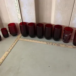 Vintage Ruby Red Water Glasses