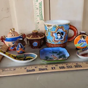 Vintage Hand Painted Porcelain Spoons, Cup, Dish, Vase, Etc.
