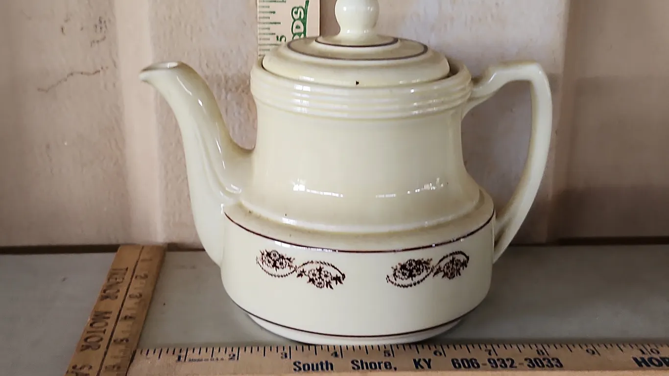 Vintage Porcelier Vitreous China Teapot, Lid Has Hairline Crack