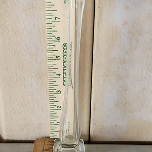 Vintage Clear Glass Swung Bud Vase 9"
