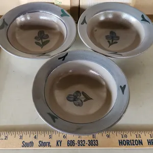3 Rowe Pottery Works Cambridge, WI Pottery Bowls 6.5"X2"