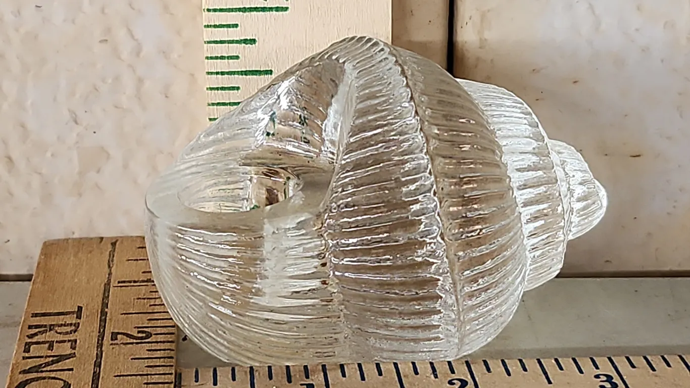Vintage Rosenthal Glass Germany Glass Shell Candle Stick Holder