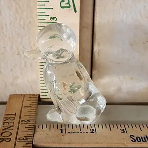 Vintage Hand Crafted Clear Glass Duckling