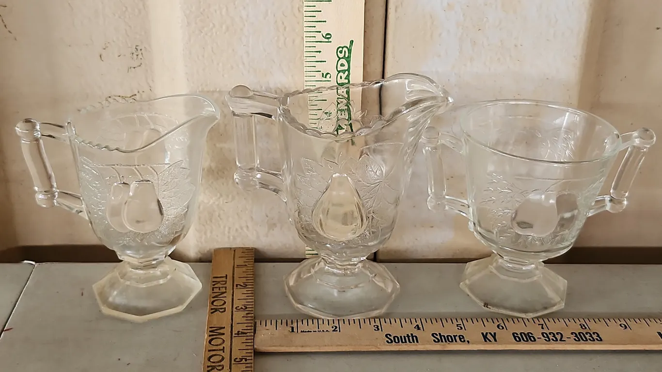 Vintage Adams & Co. Baltimore Pear (Gipsy) Pattern 2 Cremers & 1 Sugar