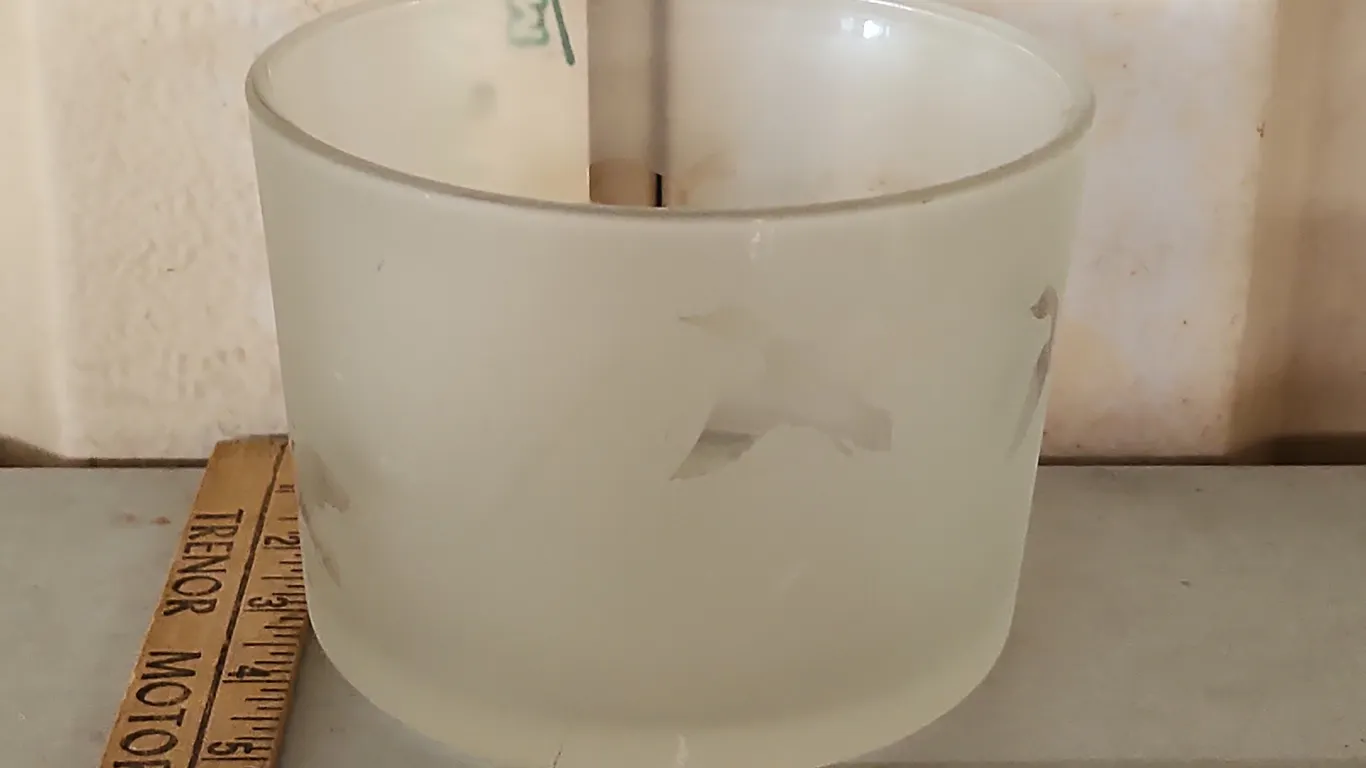 Vintage Frosted Glass Flying Duck Ice Bucket 5.75"X4.25"