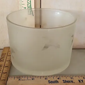 Vintage Frosted Glass Flying Duck Ice Bucket 5.75"X4.25"