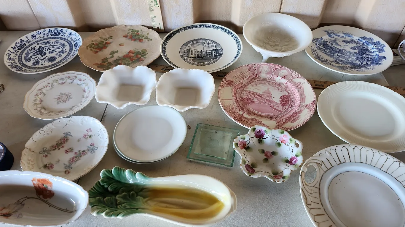 Vintage Plates, Bowls, Celery Dish, Etc.