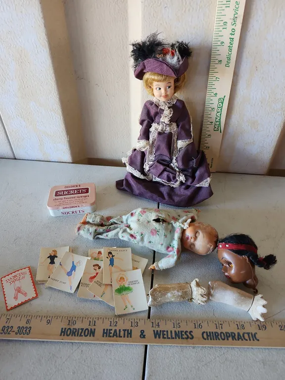 Vintage Dolls, Parts, & Tiny Dancing Dolls Cards