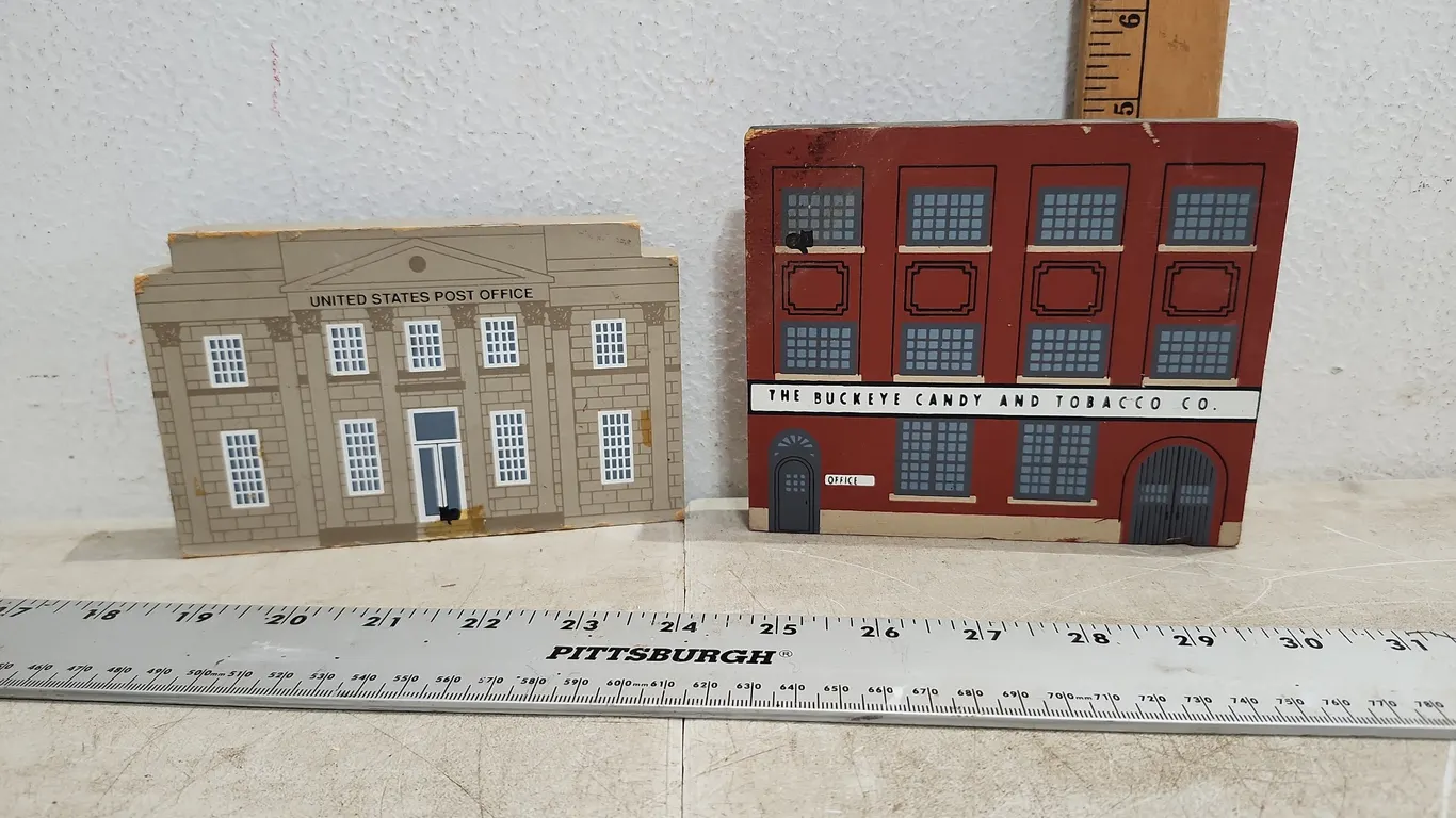 The Cat's Meow-1998 United States Post Office & 1988 The Buckeye Candy & Tobacco Co. Wood Buildings,