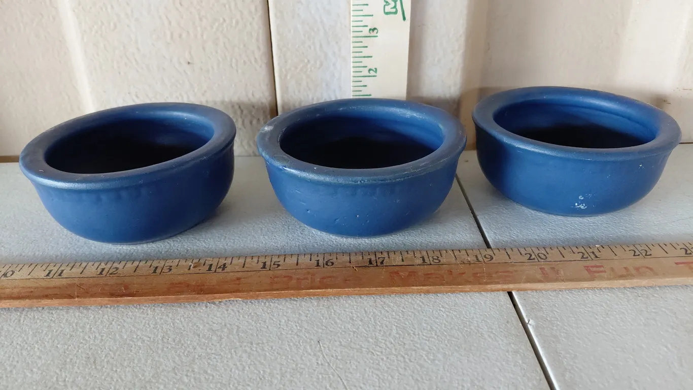 3 Vintage Ceramic Hand Painted Bowls 4.5"X1.75"