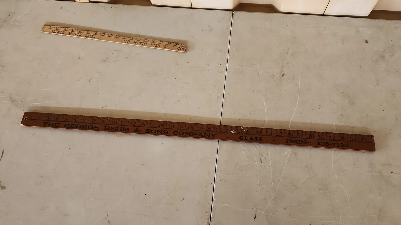 Vintage The George Behm & Sons Company-Glass Wood Yardstick