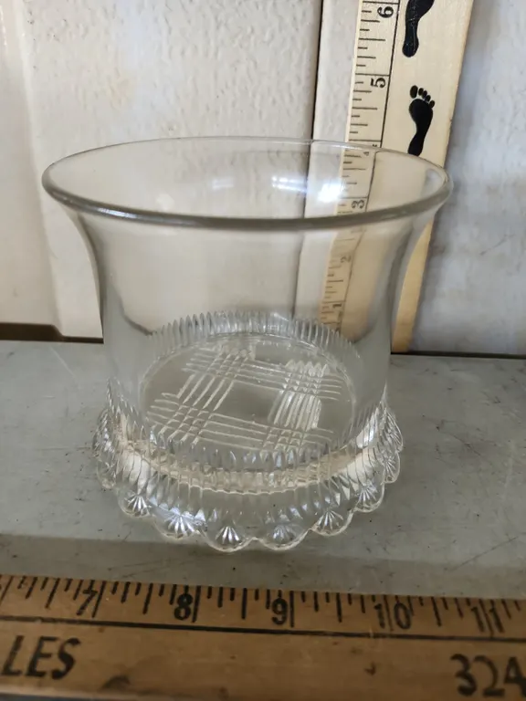 Vintage Clear Glass Ice Bucket 4.75"X4" Minor Chips On Base
