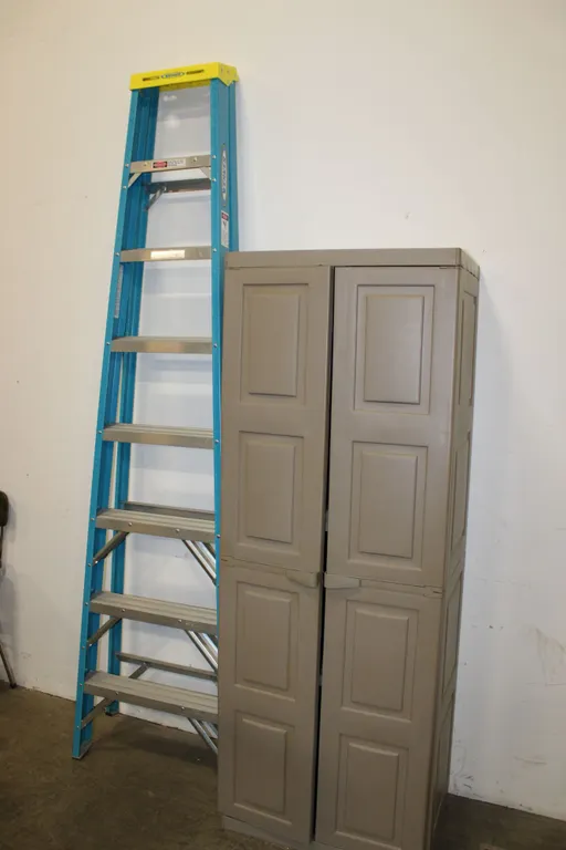 8 Foot Werner Ladder & Cabinet