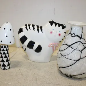 Ceramic Cat & Vases