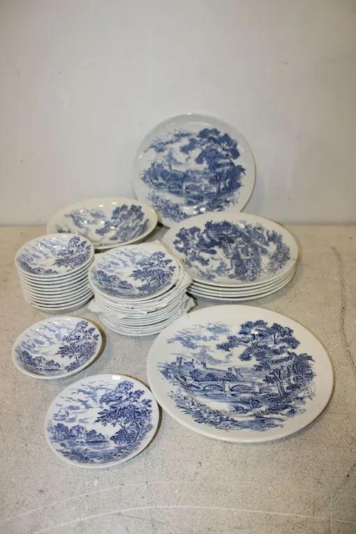 Wedgewood Countryside Blue Transferware Dinnerware