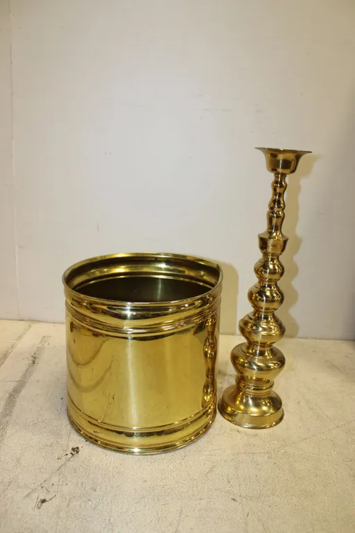 Brass Planter & Candlestick