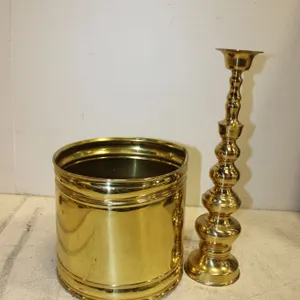 Brass Planter & Candlestick