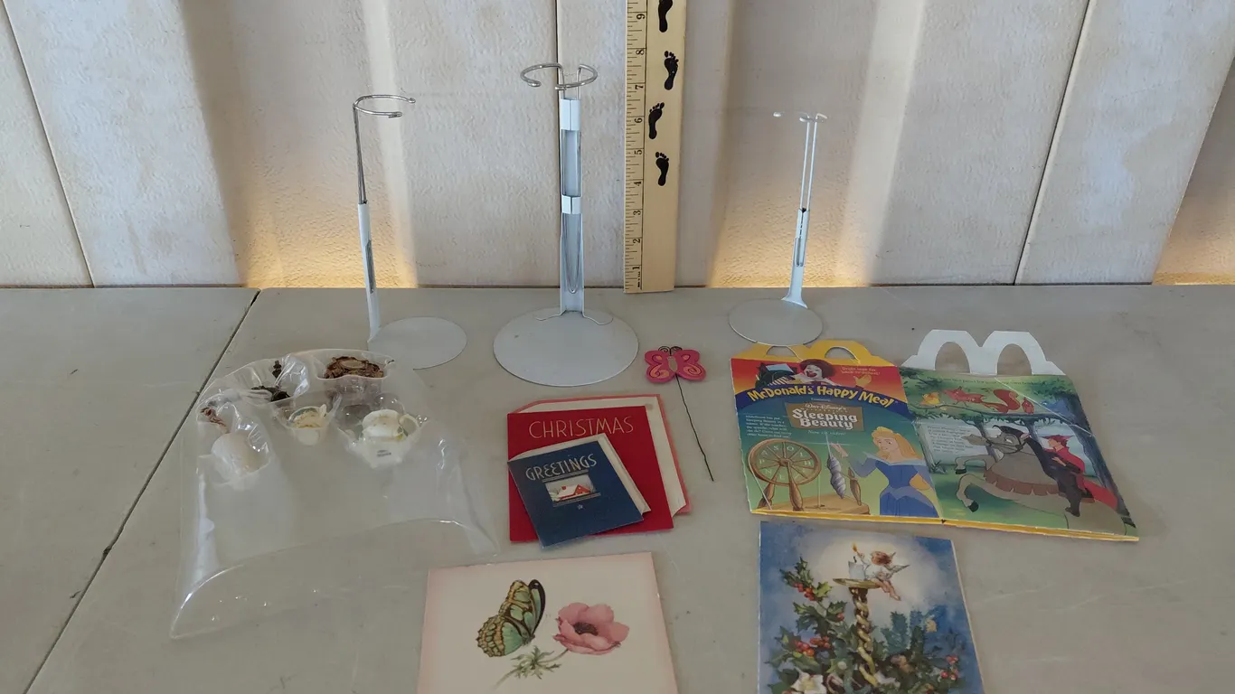 Beauty & The Beast Character Figures, Doll Stands, & Vintage Greeting Cards