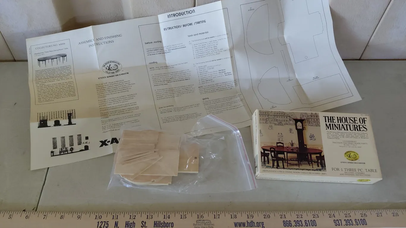 Vintage The House Of Miniatures Wood Dining Room Table, New In Box