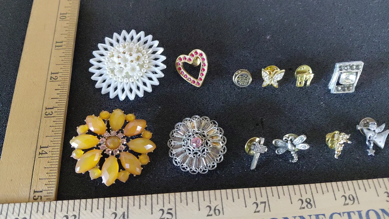 12 Assorted Vintage Brooches/Pins