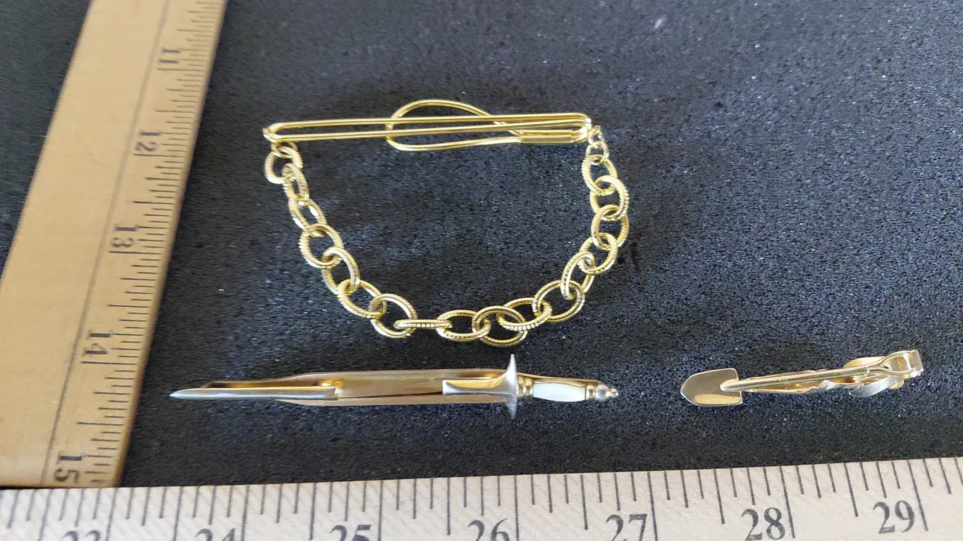 3 Vintage Tie Clips-2 Marked Swanks