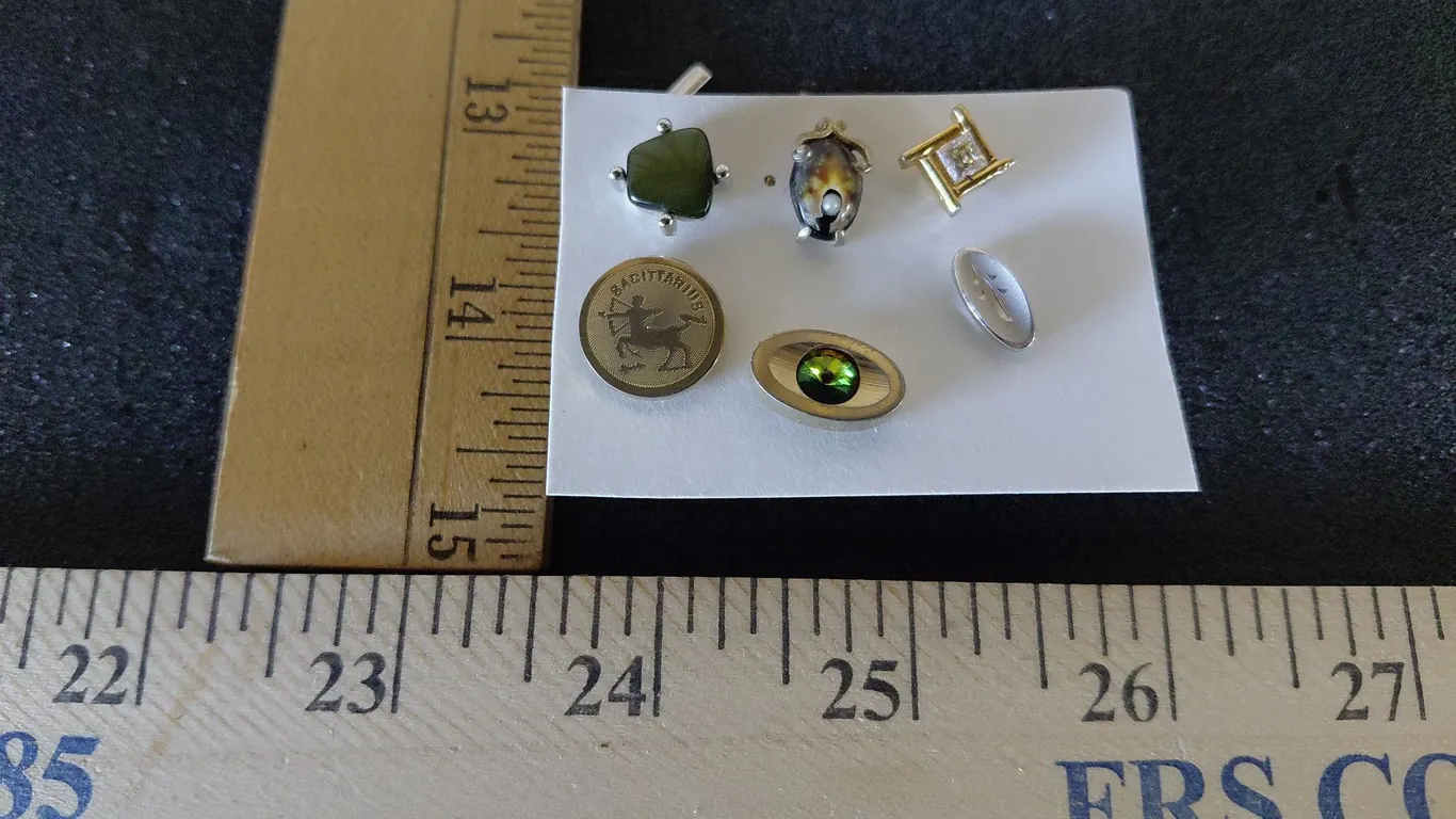 6 Vintage Mens Pins/Brooches