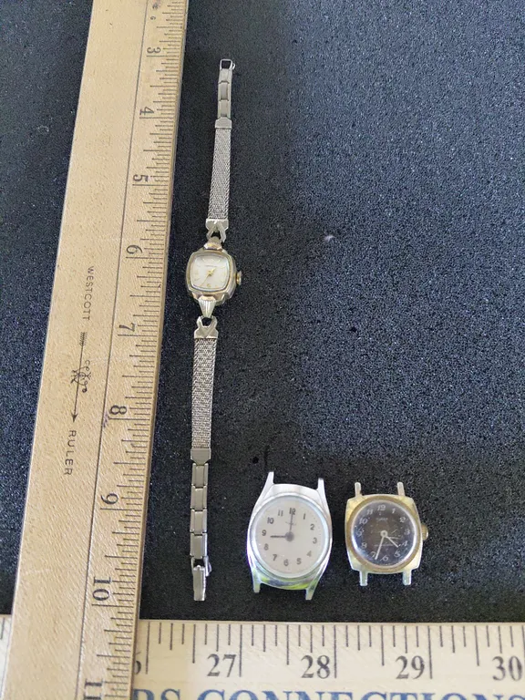 Caravelle Watch & 2 Timex Watch Faces (No Bands)