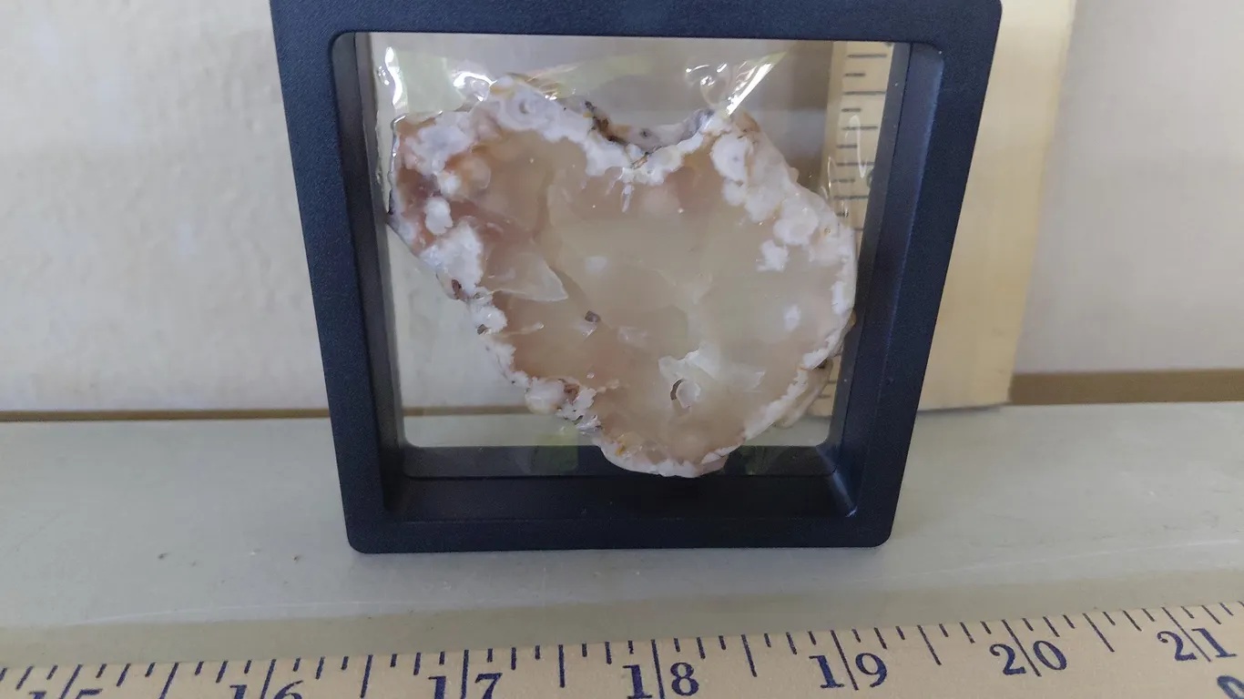 Sliced Agate Geode W/Stalactite Formation Quartz W/Display *Hold To Light*