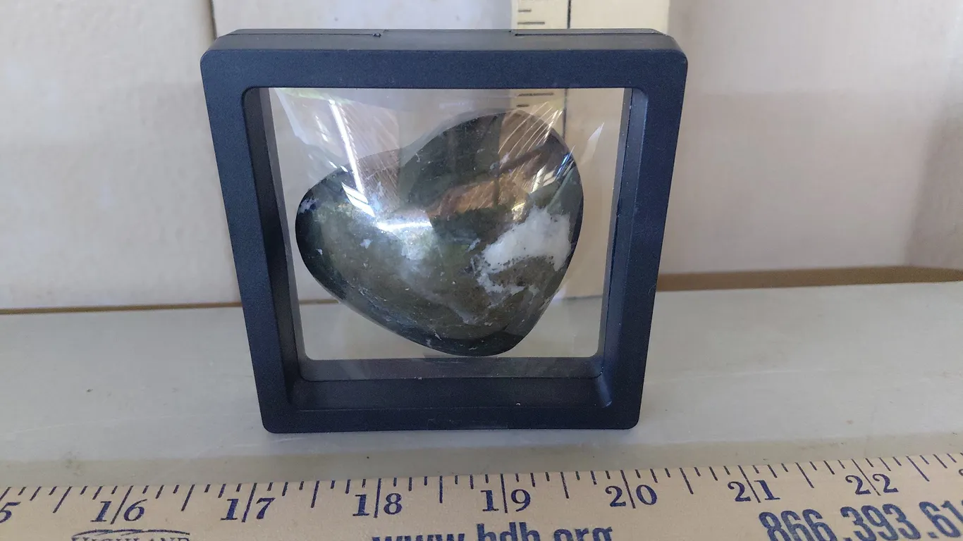 Polished Pyrite Heart W/Display