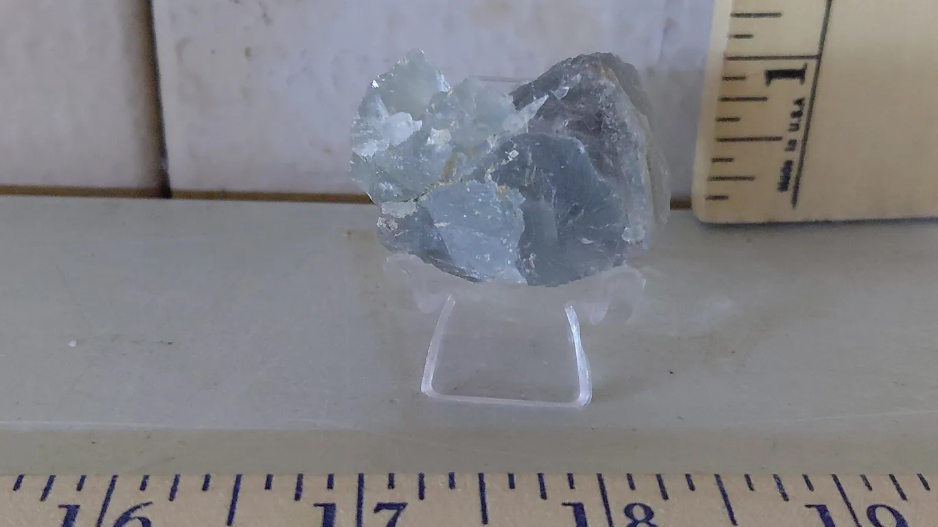 Indicolite Quartz/Blue Tourmaline W/Plastic Stand *Found In Brazil & Pakistan*