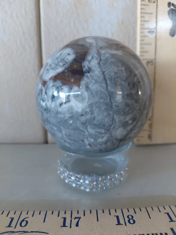 Shale Jasper Sphere W/Glass Base