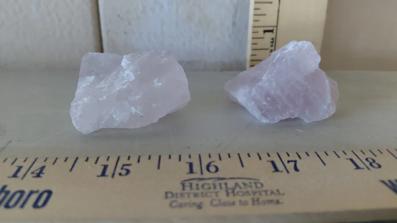2 Pc Raw Rose Quartz