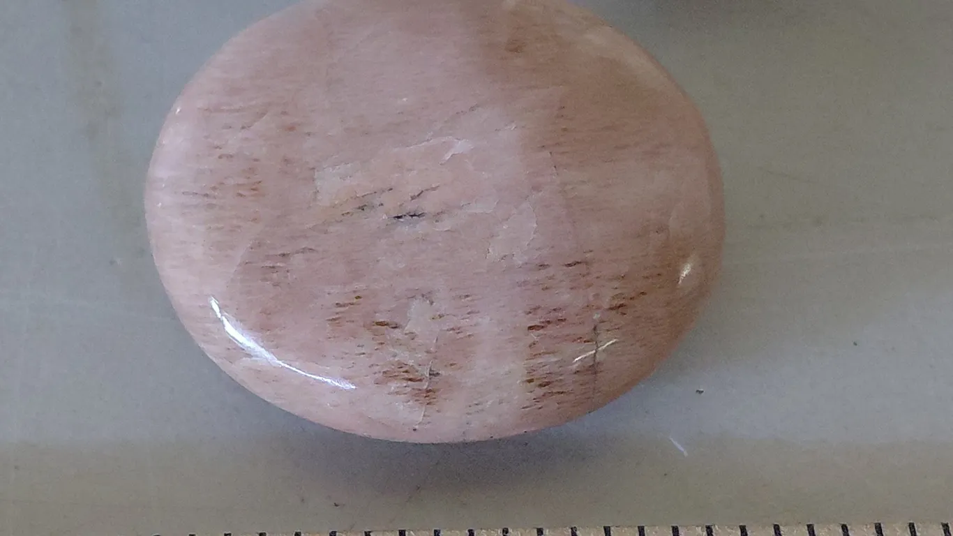 Peach Moonstone Palm Stone