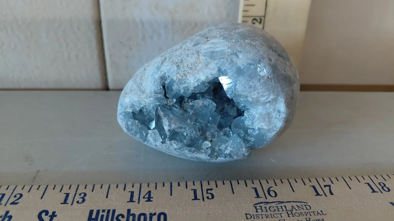 Blue Celestite Geode, Egg Shaped