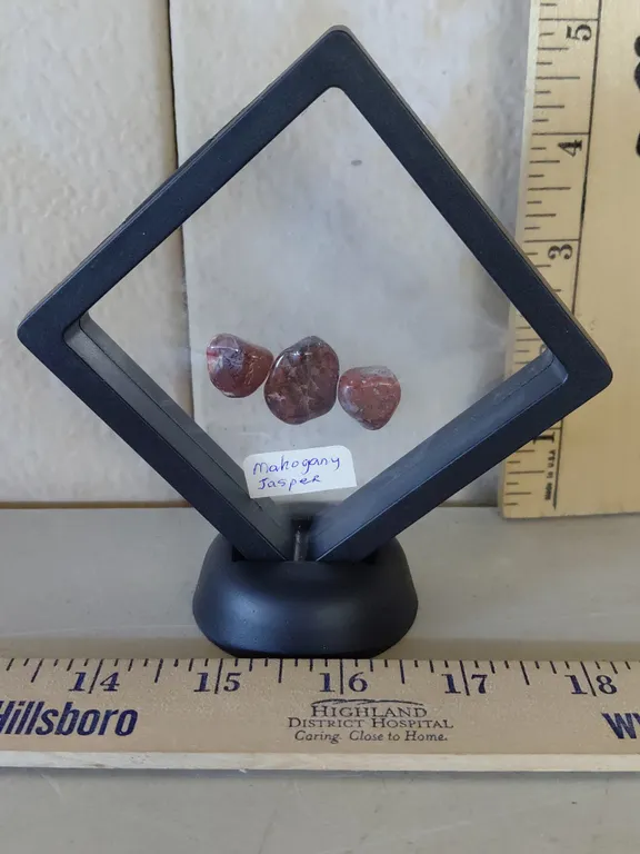 3 Pc Mahogany Jasper In Display Case