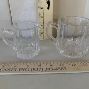 Vintage Pressed Glass Sugar & Creamer